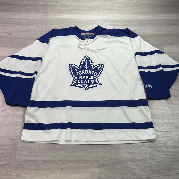 VINTAGE Toronto Maple Leafs Jersey Mens XL White Blue NHL Hockey CCM 90s - Picture 1 of 11
